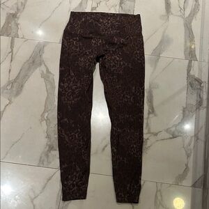 Lululemon Athletica Brown Patterned leopard Leggings